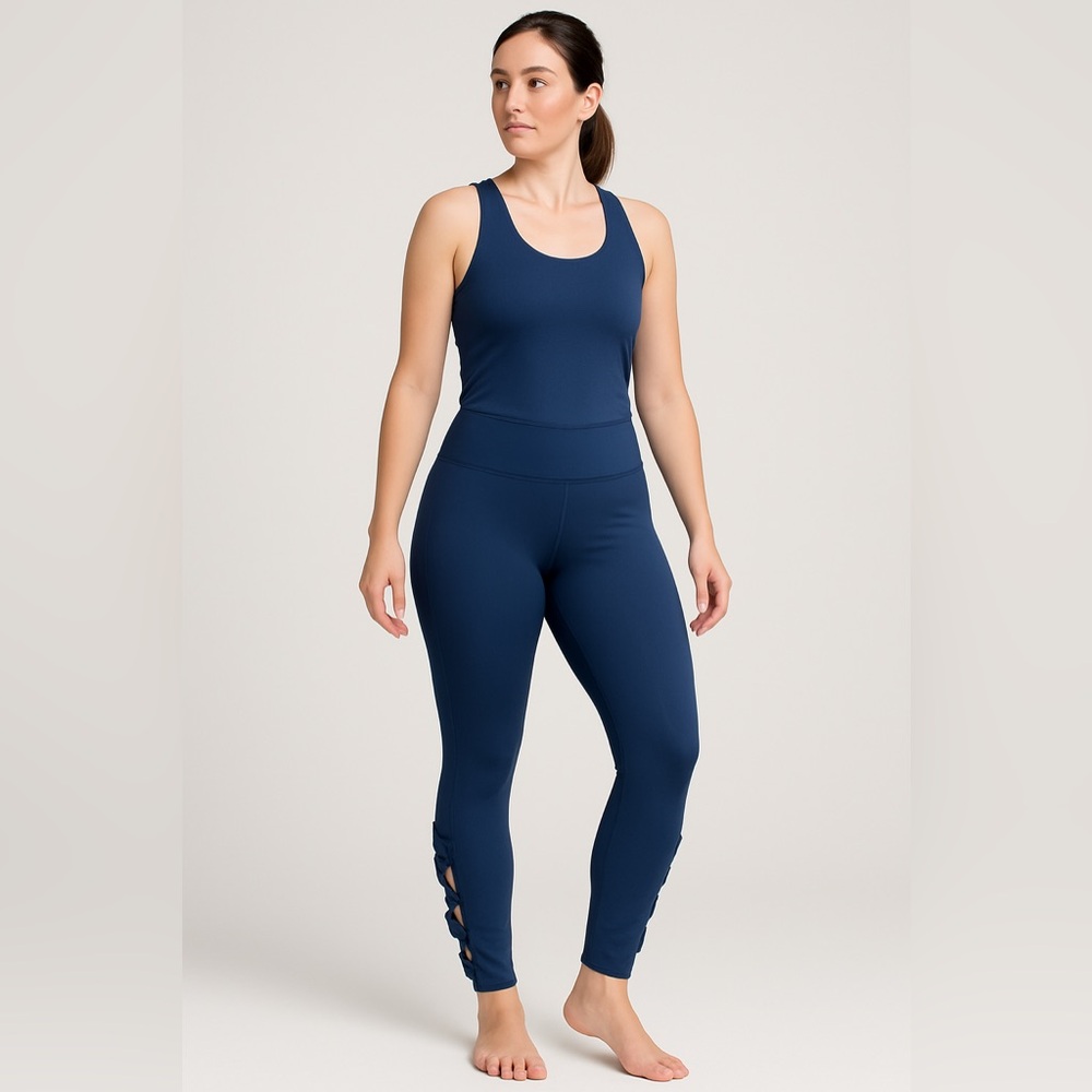 Active Life Navy Blue Athletic Leggings‎ Pants Women’s Medium Stretch Pockets